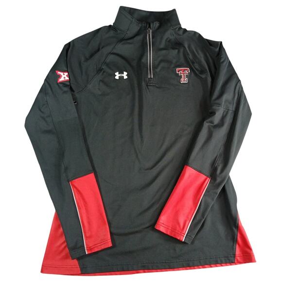 Texas Tech Red Raiders Pullover Womens Medium Black 1/4 Zip Under Armour Mock - Picture 1 of 8